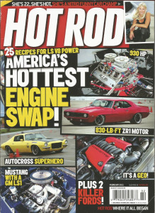 HOT ROD 2011 FEB - LEAH PRUETT-LeDUC, COBRA 57 FORD, 9 LS3 HEAD TESTS